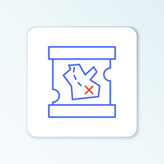 Line Pirate treasure map icon isolated on white background. Colorful outline concept. Vector