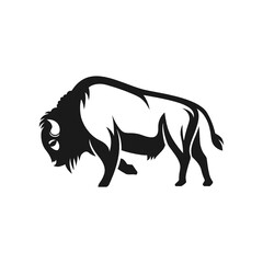 Fototapeta premium Black Bison Vector, Illustration, Silhouette