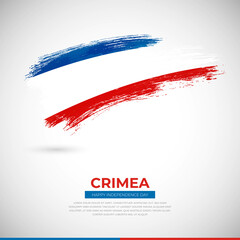 Happy independence day of Crimea country. Creative grunge brush of Crimea flag illustration