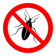 Pest control sign, no bug insect sign, vector illustration
