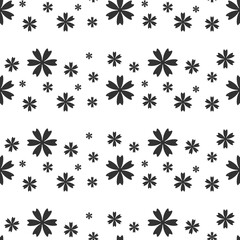 Seamless pattern with cornflower, blue-bonnet, bluet black flowers.
