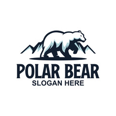 Polar Bear Logo Design Template Inspiration, Vector Illustration, Vintage