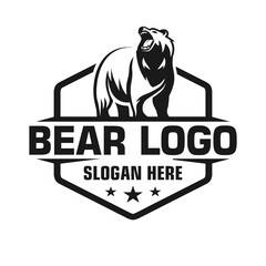 Polar Bear Logo Design Template Inspiration, Vector Illustration, Vintage