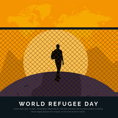 World refugee day in flat vector design 