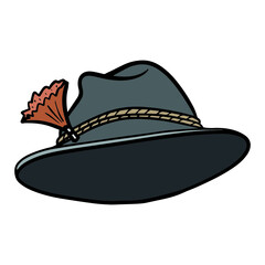 bavarian hat. traditional costume, vector, isolated.
