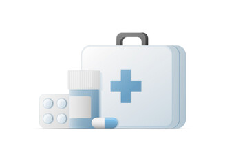 Medicines concept. Colored flat vector illustration. Isolated on white background.