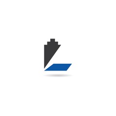 initial l with building logo design icon inspiration