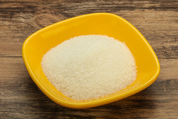 White sugar in the bowl