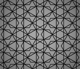 The geometric pattern with lines. Seamless vector background. Black and gray texture. Graphic modern pattern. Simple lattice graphic design