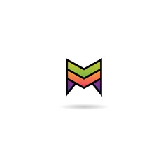 initial m color logo design icon inspiration
