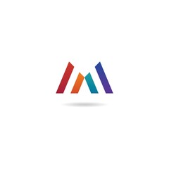 initial m colorful logo design icon inspiration