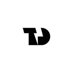 t d td initial electricity logo design vector template