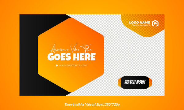 Simple Editable gradient video thumbnail design for videos