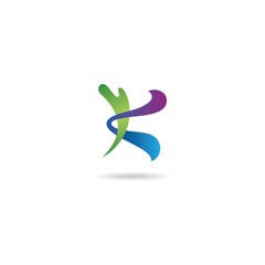initial k colorful logo design icon inspiration
