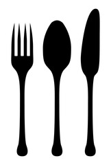 カトラリーのシルエットイラスト　ベクター