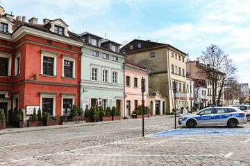 Naklejka premium KRAKOW, POLAND - APRIL 01, 2021: The Kazimierz district