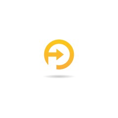 initial p on circle logo design icon inspiration