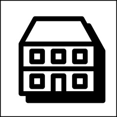 Apartment icon in simple flat design 05