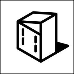 Small building icon in isometric flat design 05