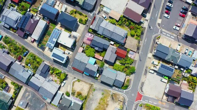 住宅地　ドローン空撮　真俯瞰