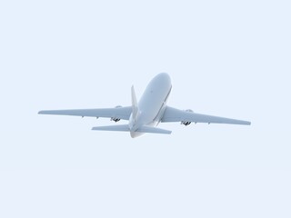 Commercial Passenger Plane in Air in Sky Aviation Cargo Service - obrazy, fototapety, plakaty