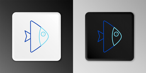 Line Fish icon isolated on grey background. Colorful outline concept. Vector