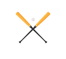 baseball bats and ball icon. flat style vector illustration