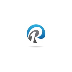 initial r on circle logo design icon inspiration