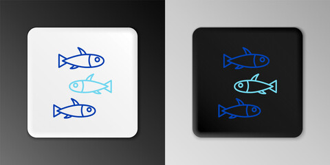 Line Fishes icon isolated on grey background. Colorful outline concept. Vector