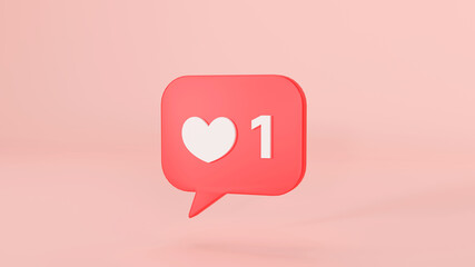 いいねを獲得した様子を示した3DCGのレンダリング画像