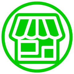 Shop icon in simple flat design 02