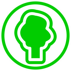 Soft tree icon in flat design 02
