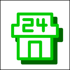 Convenience store icon in flat design 06