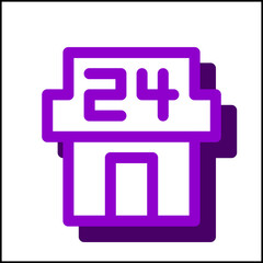 Convenience store icon in flat design 08