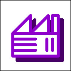 Factory icon in simple flat design 08