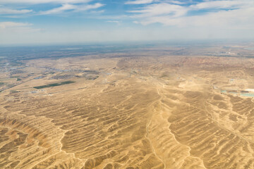 Aerial photos of mountains and snow mountains in Urumqi, Xinjiang Province, China