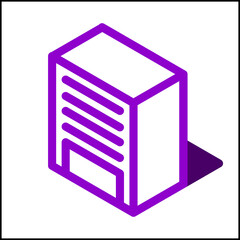 Standard building icon in isometric design 08