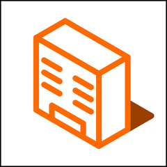 Big building icon in isometric flat design 07