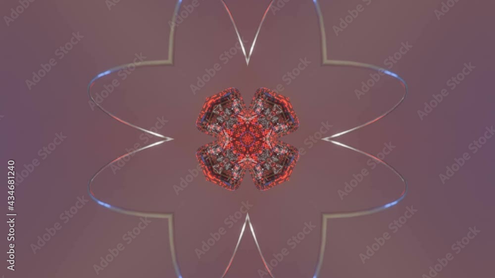 Aufkleber moving kaleidoscope patterns. looped abstract animation. 3d render