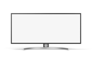 computer monitor display with blank white LED screen isolated