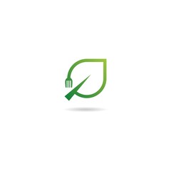 green with fork logo design icon inspiration