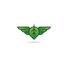green with wing logo design icon inspiration