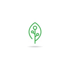 green with technology logo design icon inspiration