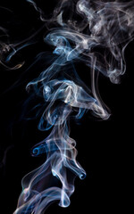 Smoke isolated on black background.