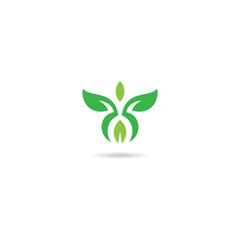 green with human logo design icon inspiration