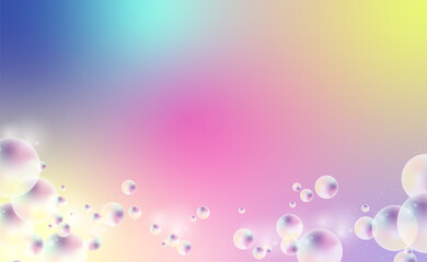 パールのようにキラキラしたテクスチャ かわいいオーロラカラー ピンクと青と黄色のグラデーション Wall Mural Gold Power