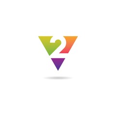 number 2 colorful logo design icon inspiration