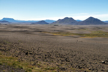 dark lava desert - great vastness in Iceland highlands