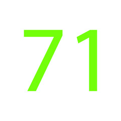 71 NUMBER SIMPLE CLIP ART VECTOR ILLUSTRATION