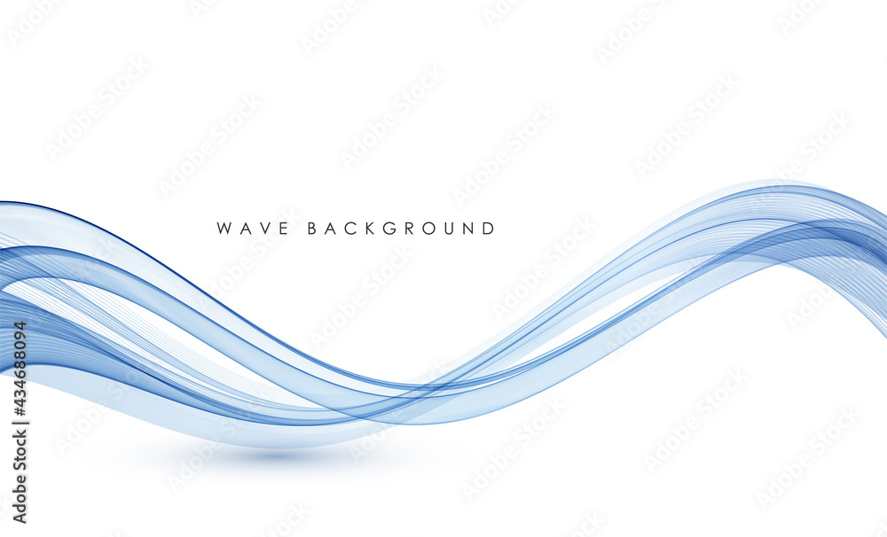 Aufkleber Vector abstract colorful flowing wave lines isolated on white background. Design element for technology, science, modern concept.